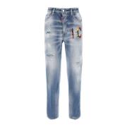 Dsquared2 Stiliga Straight Jeans Kollektion Blue, Dam