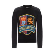 Dsquared2 Tryckt Logosweatshirt Black, Herr