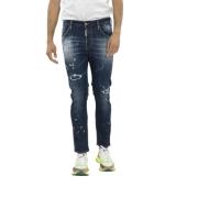 Dsquared2 Distressed Skater Skinny Jeans Blue, Herr