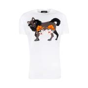 Dsquared2 it Bomull T-Shirt - Lång Sal Pform White, Herr