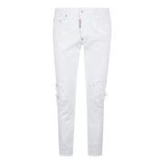 Dsquared2 Vita Skater Jeans för Män White, Herr