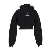 Dsquared2 Trendig Bomull Cropped Fit Hoodie Black, Dam