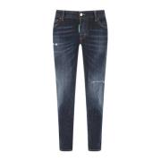 Dsquared2 Slim-Fit Mörkblå Jeans för Moderna Kvinnor Blue, Dam