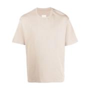 Emporio Armani Premium Beige Label T-Shirt för Män Beige, Herr