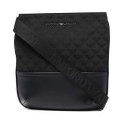 Emporio Armani Ikonisk Svart Cross Body Väska för Män Black, Herr