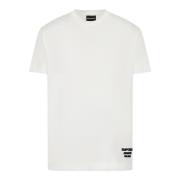 Emporio Armani Vit Tencel Herr T-shirt med 3D-logotyp White, Herr