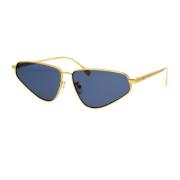 Fendi Glamorösa Cat-Eye Solglasögon med Blå Organiska Linser Yellow, D...