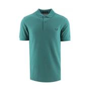 Fred Perry Slim Fit Plain Polo Deep Mint Blue, Herr