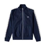 Fred Perry Retro Taped Track Jacket Blue, Herr