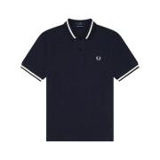 Fred Perry Original Single Tipped Polo Navy/Vit Blue, Herr