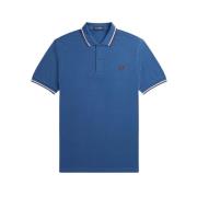 Fred Perry Slim Fit Twin Tipped Polo - Midnight Blue / Snow White / Ox...