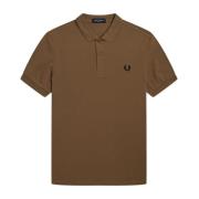 Fred Perry Slim Fit Plain Polo i Shaded Stone/Black Brown, Herr