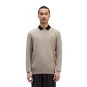 Fred Perry Klassisk Crewneck Tröja Beige, Herr