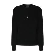 Givenchy Svart Ull 4G Logotyp Broderad Tröja Black, Dam