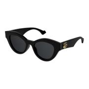 Gucci Svarta solglasögon med kattögon och GG-logotyp Black, Dam