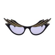 Gucci Glamorösa solglasögon med kristaller Black, Dam