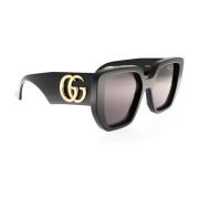 Gucci Rectangular-Frame Sunglasses Black, Dam