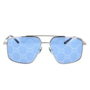 Gucci Klassiska geometriska solglasögon Gray, Unisex
