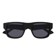 Gucci Minimalistiska fyrkantiga solglasögon för män Black, Herr