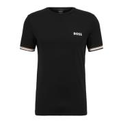 Hugo Boss Svart T-shirt med Svart Bakre Band Black, Herr