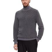 Hugo Boss Grå Tröja med Mock Neck Gray, Herr