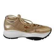 Jimmy Choo Guld Mesh Läder Sneakers Yellow, Dam