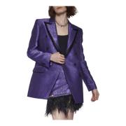 John Richmond Dubbelknäppt mönstrad blazer Purple, Dam