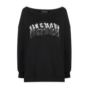 John Richmond Logo Sweatshirt, Stilren och Bekväm Black, Dam