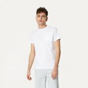 K-Way Premium Bomull T-Shirt Kollektion White, Herr