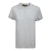 K-Way Vit Bomull T-shirt med Logotyp White, Dam