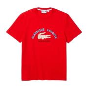 Lacoste Franska ekologiska röda broderade T-shirts Red, Herr