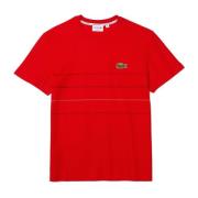 Lacoste Oversized T-shirt i Ekologisk Bomull Red, Herr