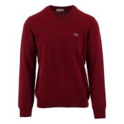 Lacoste V-Hals Jersey för Män Red, Herr