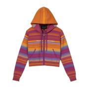 Marc Jacobs Randig Sweatshirt med Dragkedja Multicolor, Dam