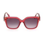 Max & Co Oversized Fyrkantiga Solglasögon med Transparent Rosa Acetatr...
