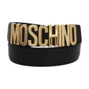 Moschino Guld Metal Logo Bälte Yellow, Herr