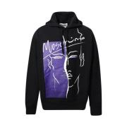 Moschino Svart hoodie med logotryck Black, Herr
