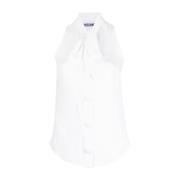 Moschino Silkes Pussbow Top White, Dam