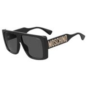 Moschino Höj din stil med eleganta solglasögon Black, Unisex