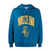 Moschino Logo Hoodie för Män Blue, Herr