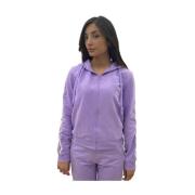 Moschino Lyxig Zip-Through Sweatshirt Purple, Dam
