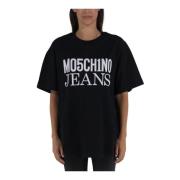 Moschino Logo T-shirt Stiligt Tillägg Komfort Black, Dam