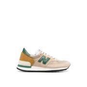 New Balance USA Tillverkade Tan/Gröna Sneakers Beige, Herr