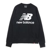 New Balance Lätt Crew Neck Essentials Stacked Logo Sweater Black, Herr