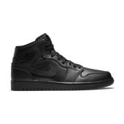 Nike Svart Air Jordan 1 Mid Black, Herr