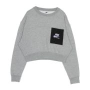 Nike Heritage Fleece Crewneck Sweatshirt för kvinnor Gray, Dam