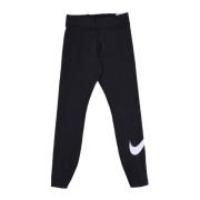 Nike Svart/Vit Essential Legging Swoosh MR Black, Dam
