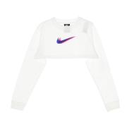 Nike Kortärmad Crop Top - Streetwear Kollektion White, Dam
