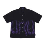 Octopus Short Sleeve Shirts Black, Herr