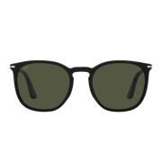 Persol Klassiska fyrkantiga solglasögon Black, Unisex